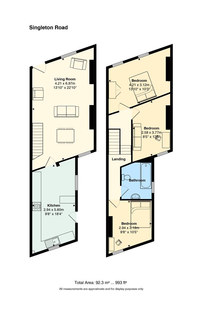 Floorplan for Singleton Road, Splott, Cardiff